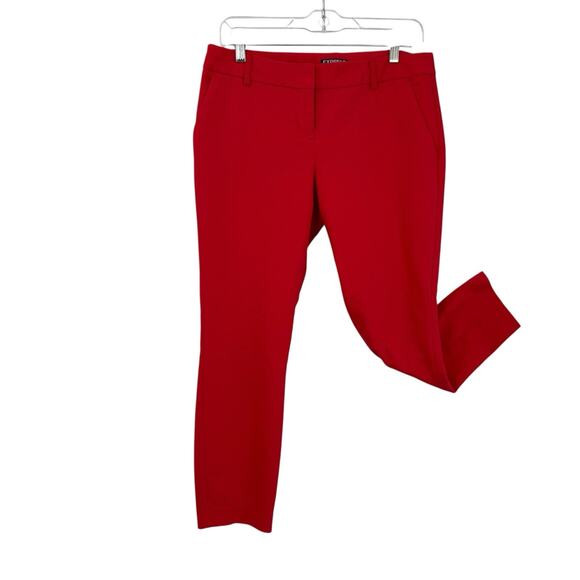 Express Columist Ankle Pants Women size 4R Kiss Kiss Red 26" inseam - Picture 1 of 12